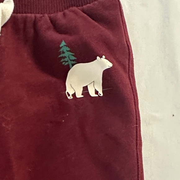 The Children's Place Maroon Joggers with Bear Design - Picture 3 of 3